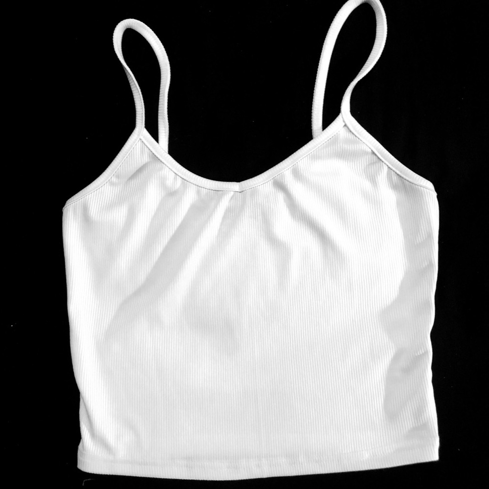 White ribbed crop top